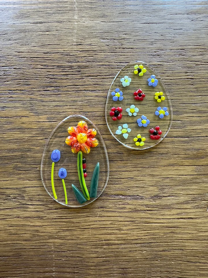 fused glass Easter egg