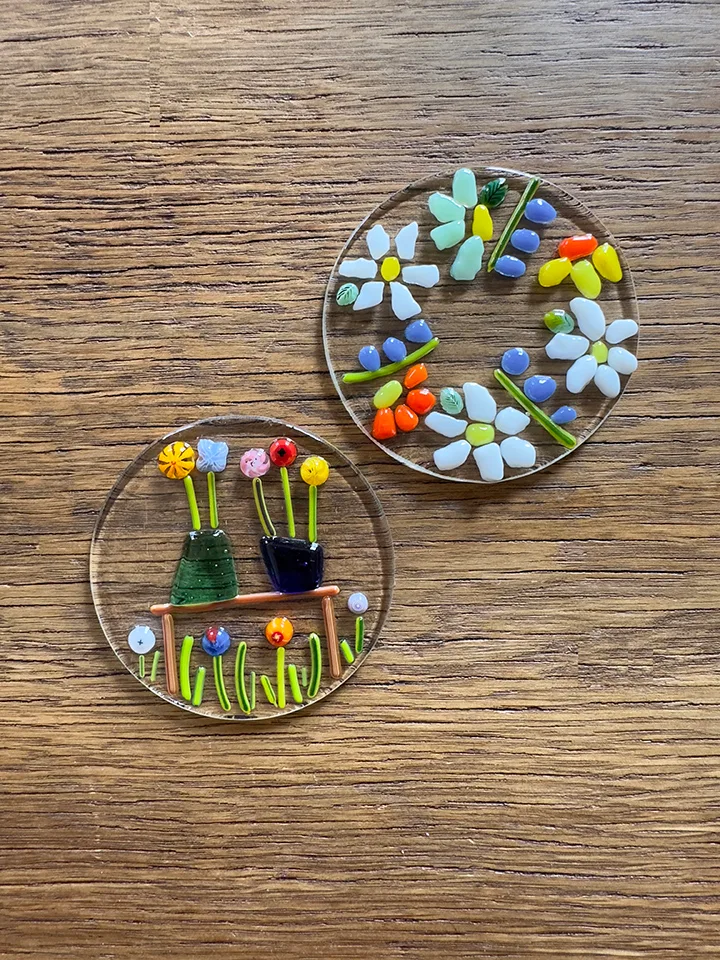 fused glass rounds